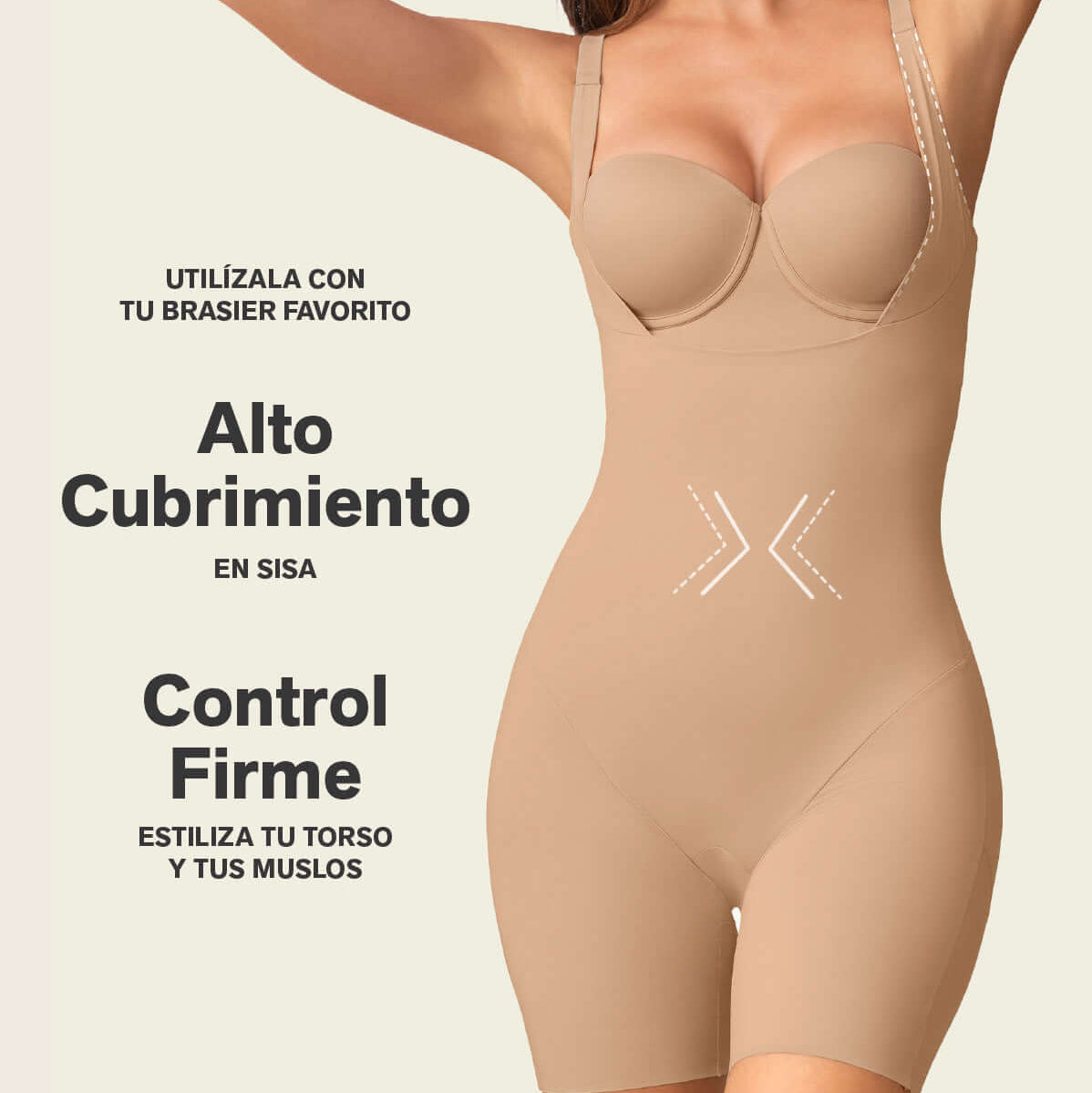 Body pecho libre de compresión fuerte efecto levanta glúteos