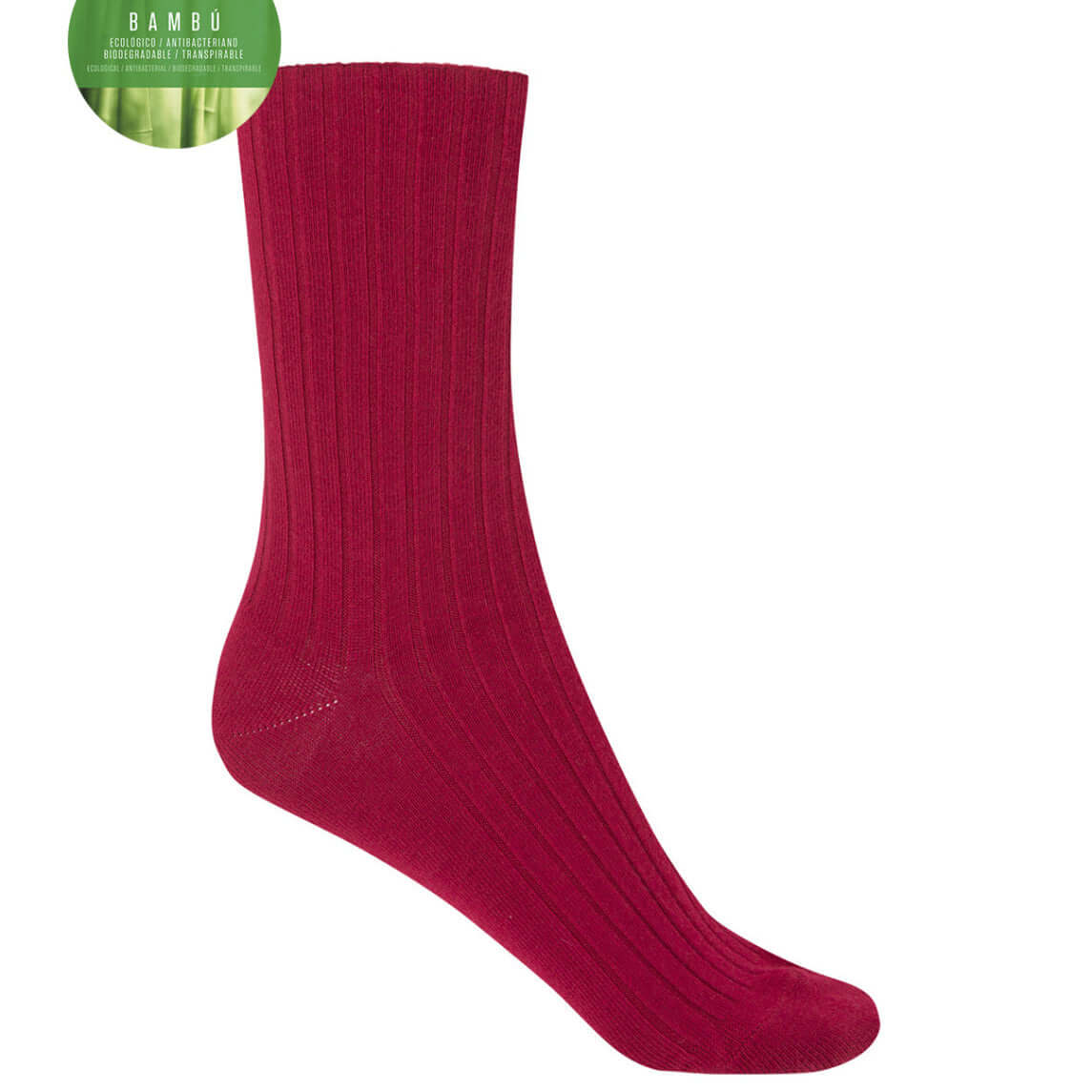 Calcetines unisex Bambú Punto Blanco 1552210 Única Rojo