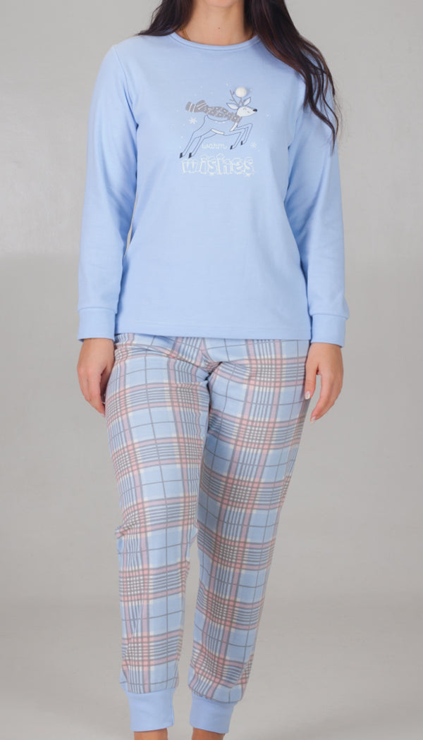 Pijamas mujer Rachas & Abreu 23352 Azul ⭐⭐⭐✩✩