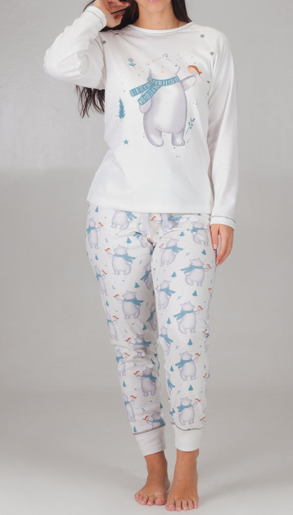 Pijamas mujer Rachas & Abreu 23363 Blanco ⭐⭐⭐✩✩