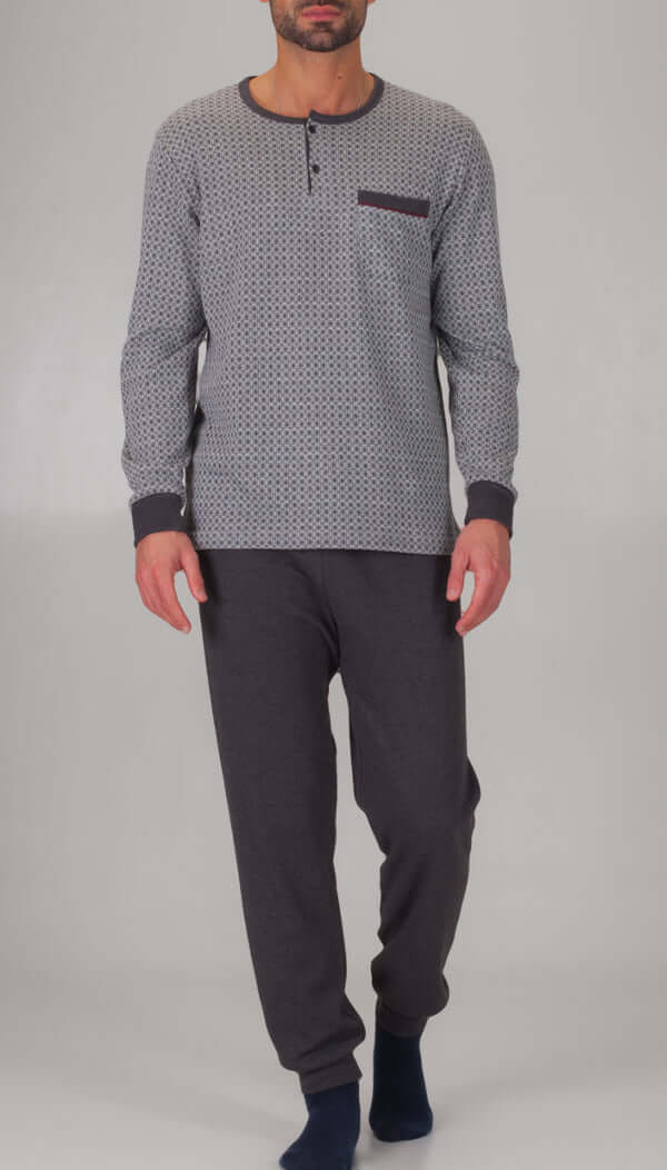 Pijamas hombre Rachas & Abreu 23474 Gris ⭐⭐⭐✩✩