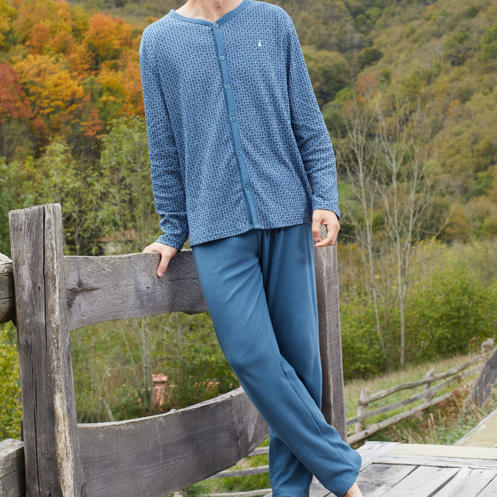 Pijamas hombre CUE 33218 Azul turquesa ⭐⭐⭐✩✩