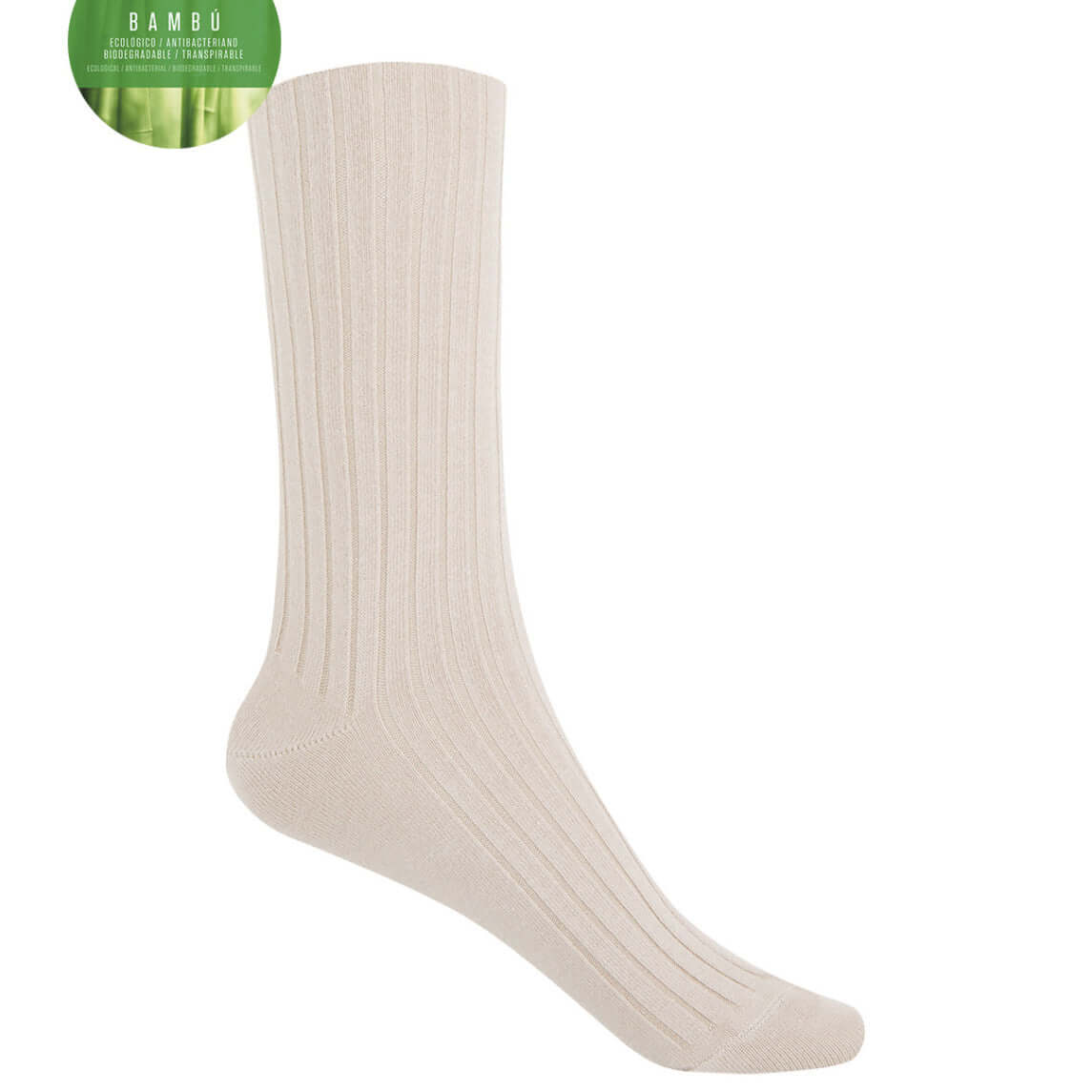 Calcetines unisex Bambú Punto Blanco 1552210 Única Beige