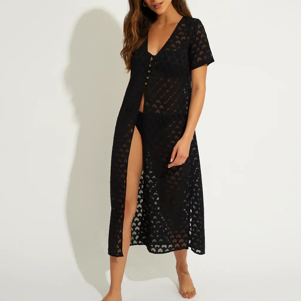 Vestido Kimono Selmark BK095 L Negro