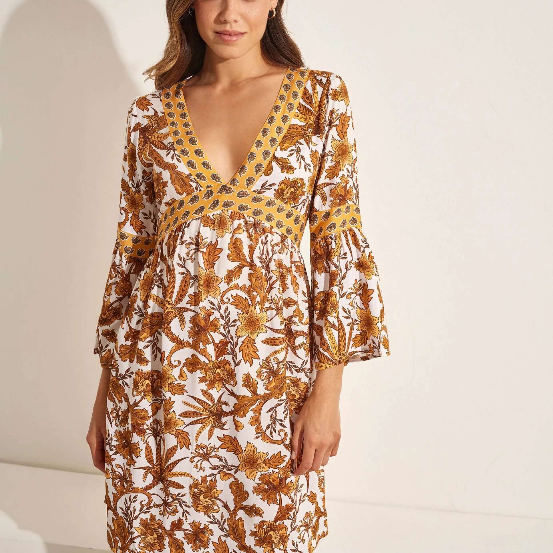 Vestido bluson Selmark BM298 Amarillo