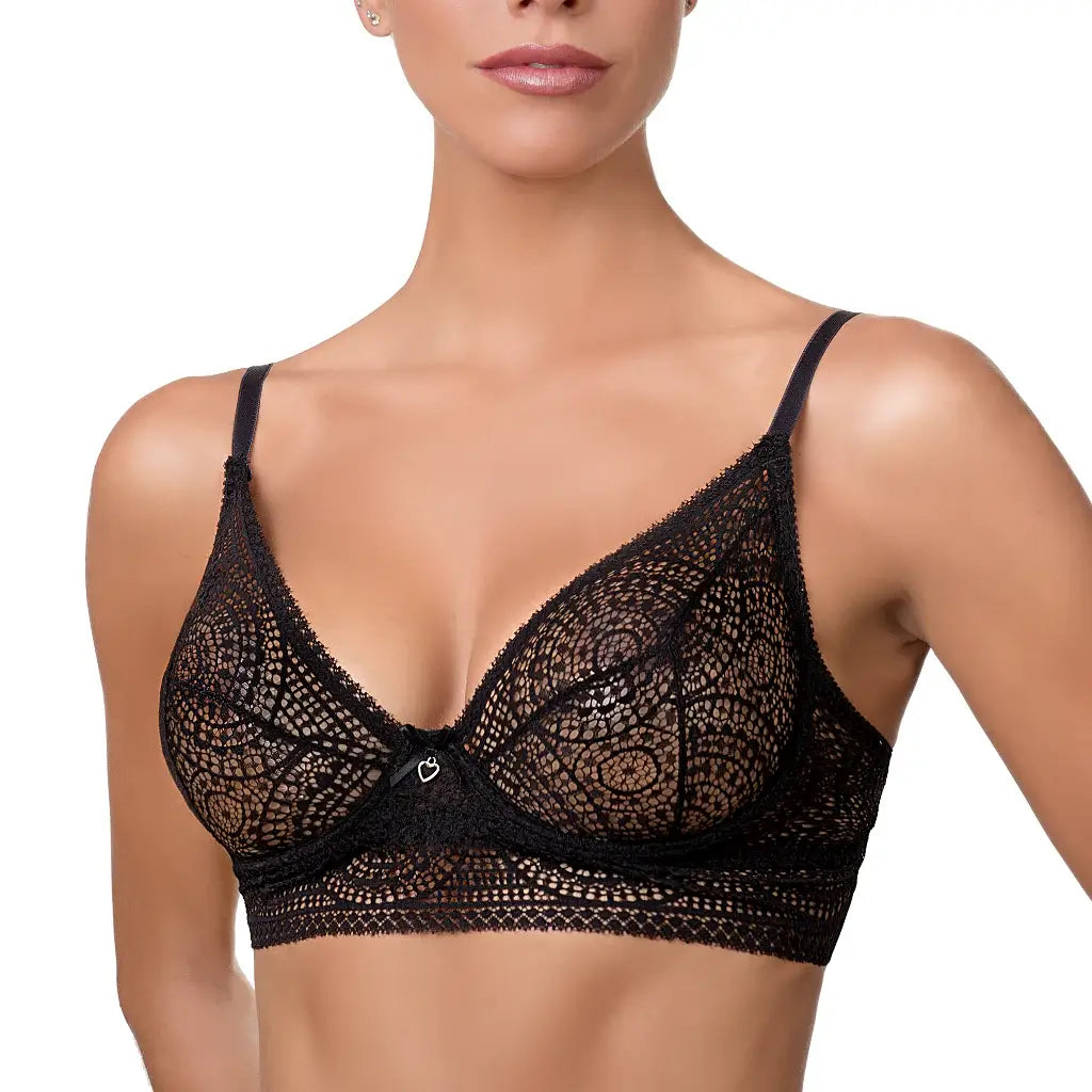 Sujetador Analis Luna con aros Negro