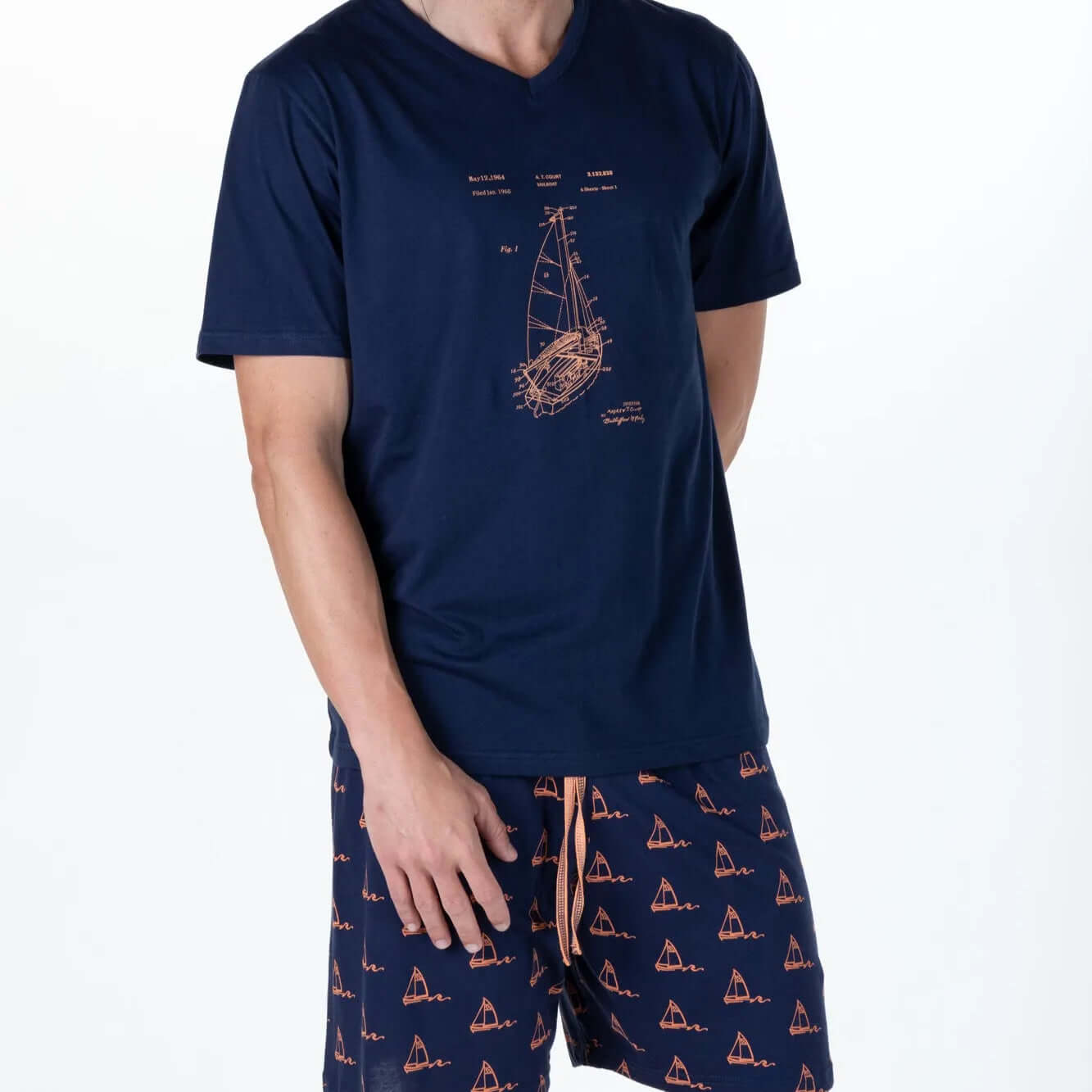 Pijama corto hombre Rachas & Abreu 25404