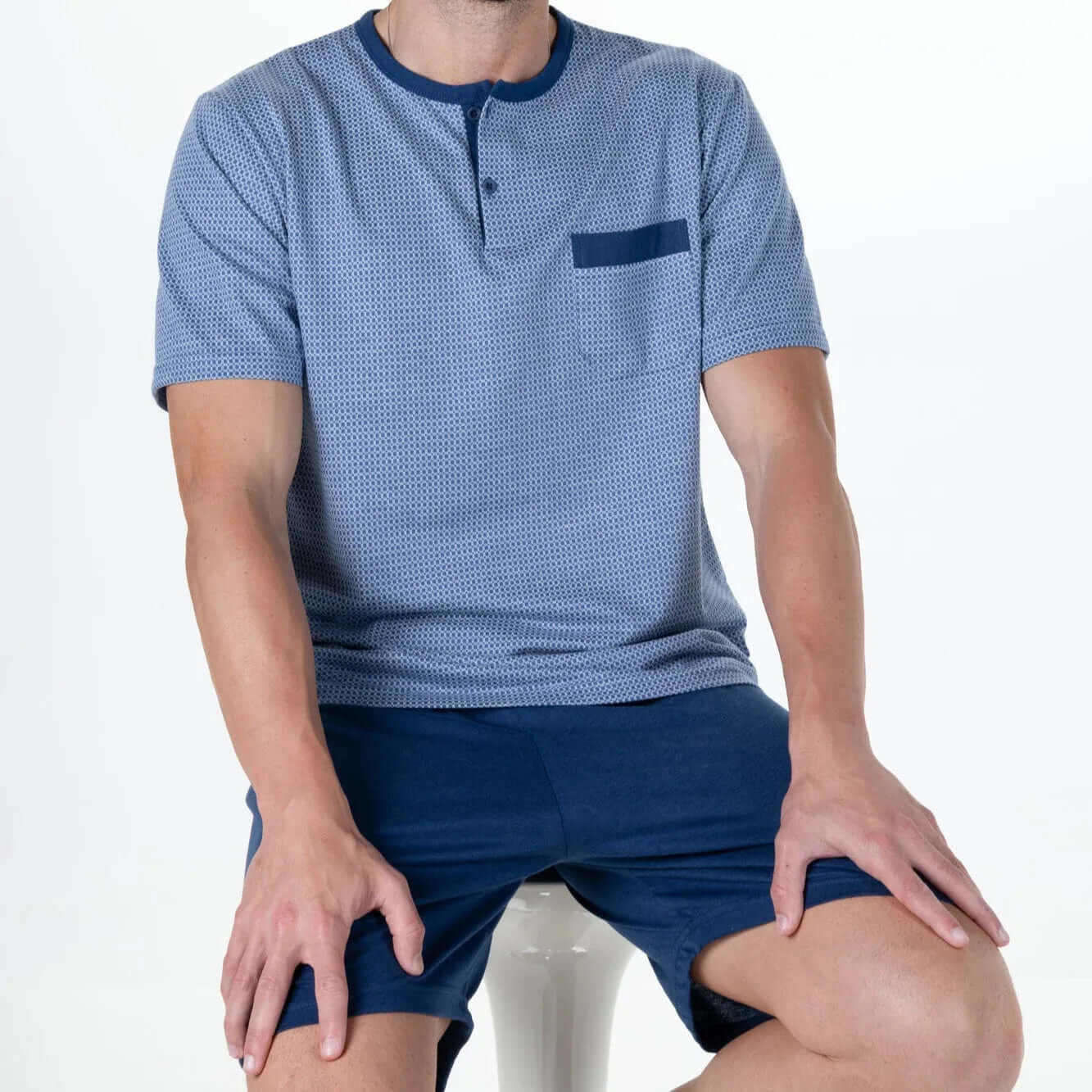 Pijama corto hombre Rachas & Abreu 25419 Azul