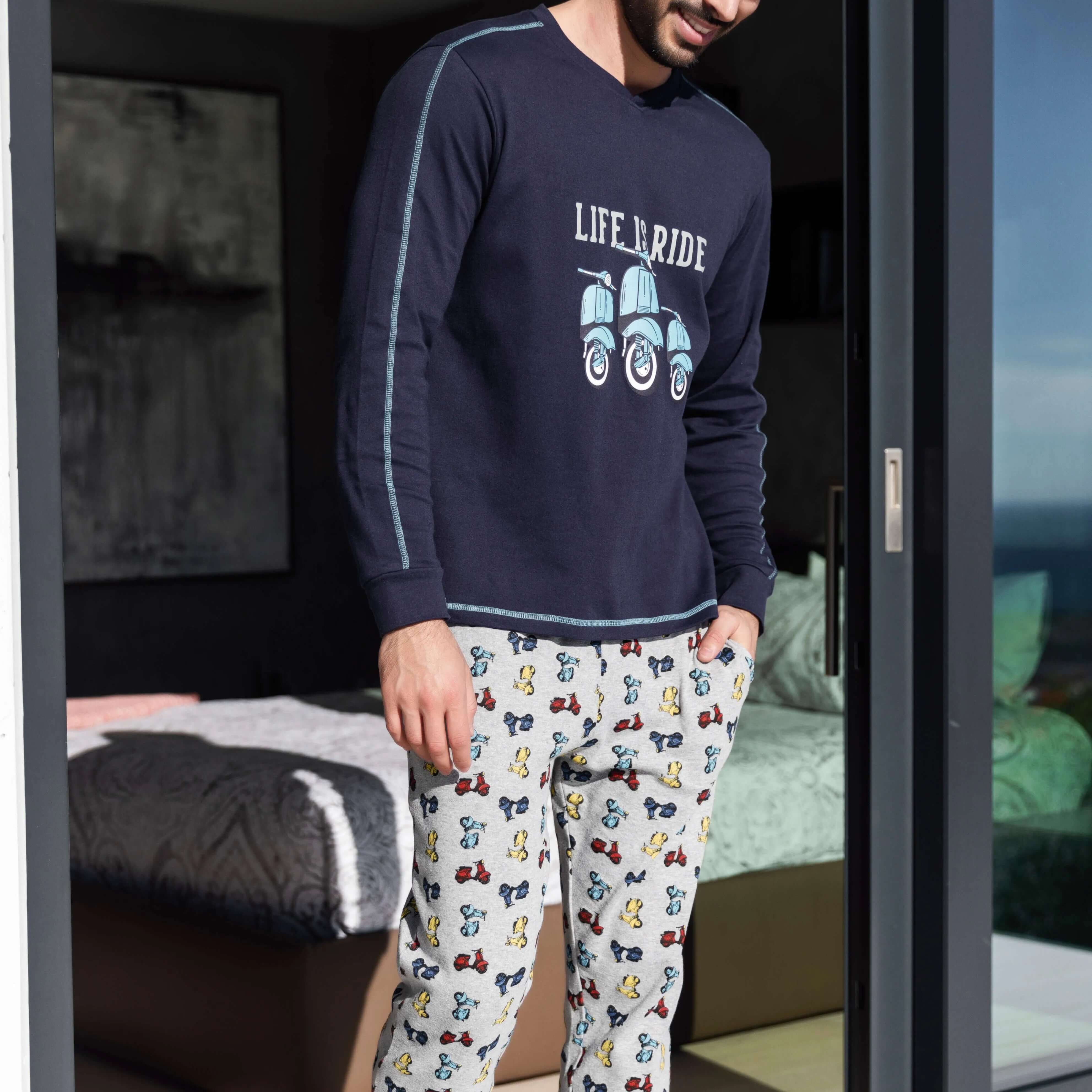 Pijama hombre Barandi Scooter XL Azul marino