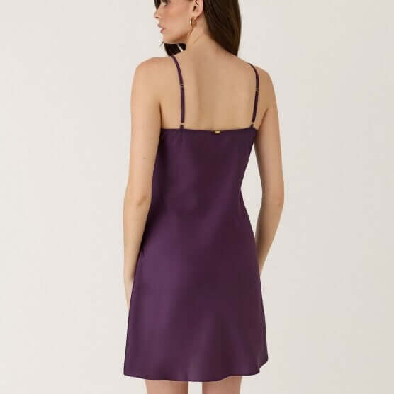 Camisón lencero corto Selmark 61360 Berenjena