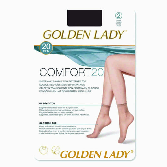 Calcetín media tobillero mujer Golden Lady Confort 20 DEN 2 pares