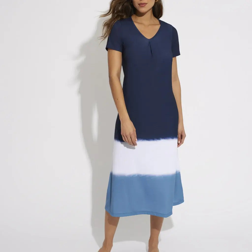 Vestido Tie Die Selmark BC081 Marino