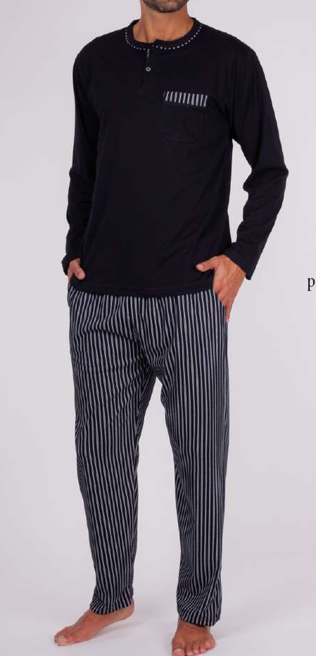 Pijamas hombre Rachas & Abreu 21421 Black ⭐⭐✩✩✩