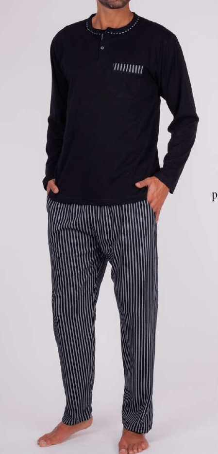 Pijamas hombre Rachas & Abreu 21421 Black ⭐⭐✩✩✩