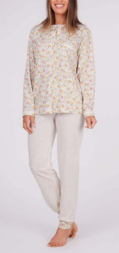Pijamas mujer Rachas & Abreu 22325 Beige ⭐⭐⭐✩✩