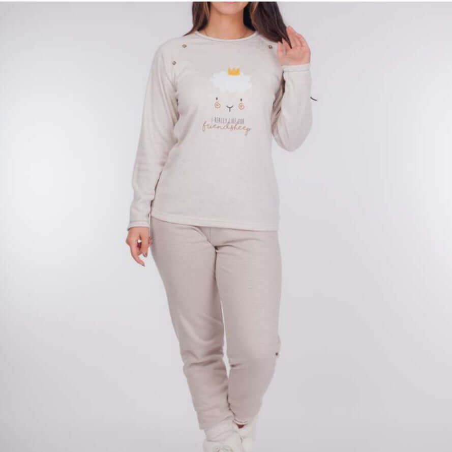 Pijamas mujer Rachas & Abreu 22354 Beige ⭐⭐⭐✩✩