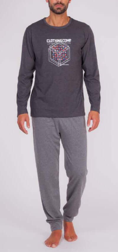 Pijamas hombre Rachas & Abreu 22415 Gris oscuro ⭐⭐⭐✩✩