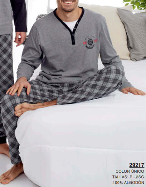 Pijamas hombre CUE 29217 2XL Gris ⭐⭐⭐✩✩