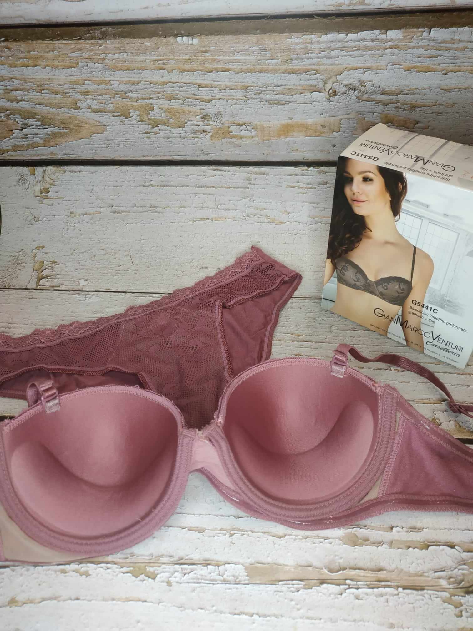Conjunto sujetador push up y braga bikini Gian marco Venturi 5441 Mosto