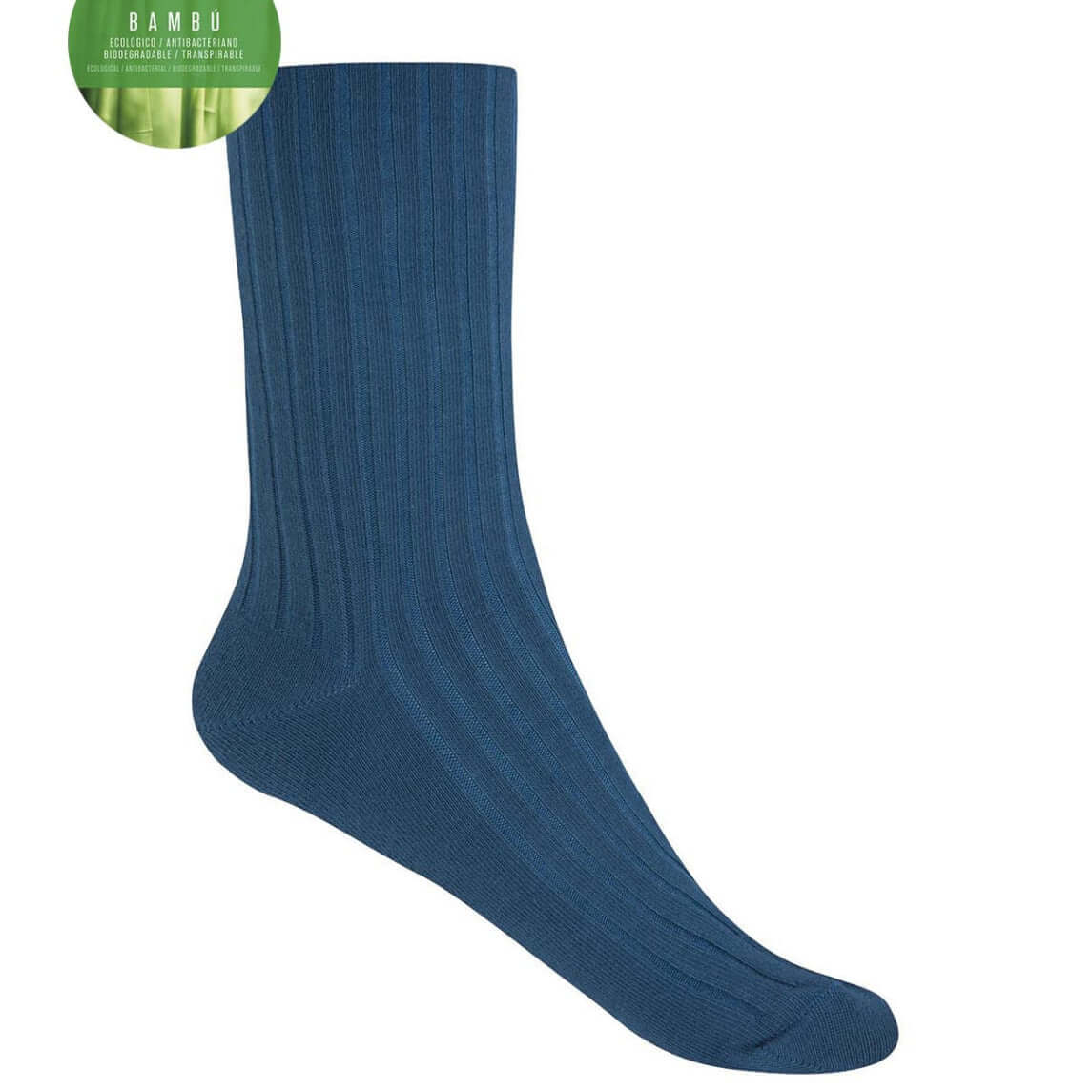 Calcetines unisex Bambú Punto Blanco 1552210 Única Azul 142