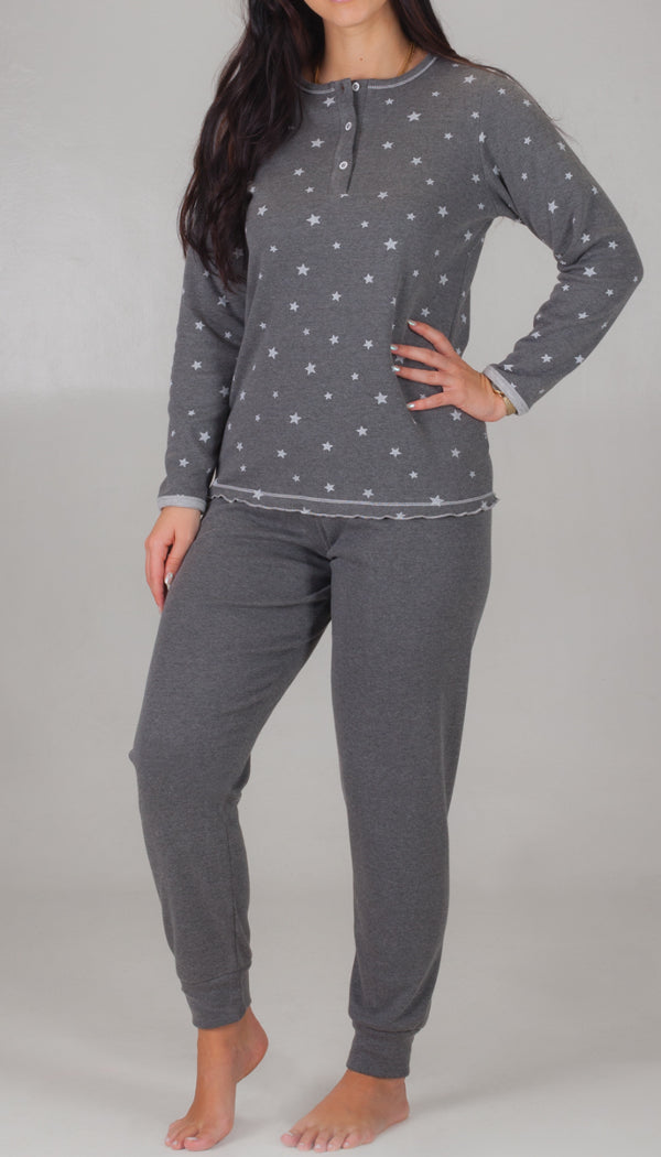 Pijamas mujer Rachas & Abreu 23354 Gris oscuro ⭐⭐⭐✩✩