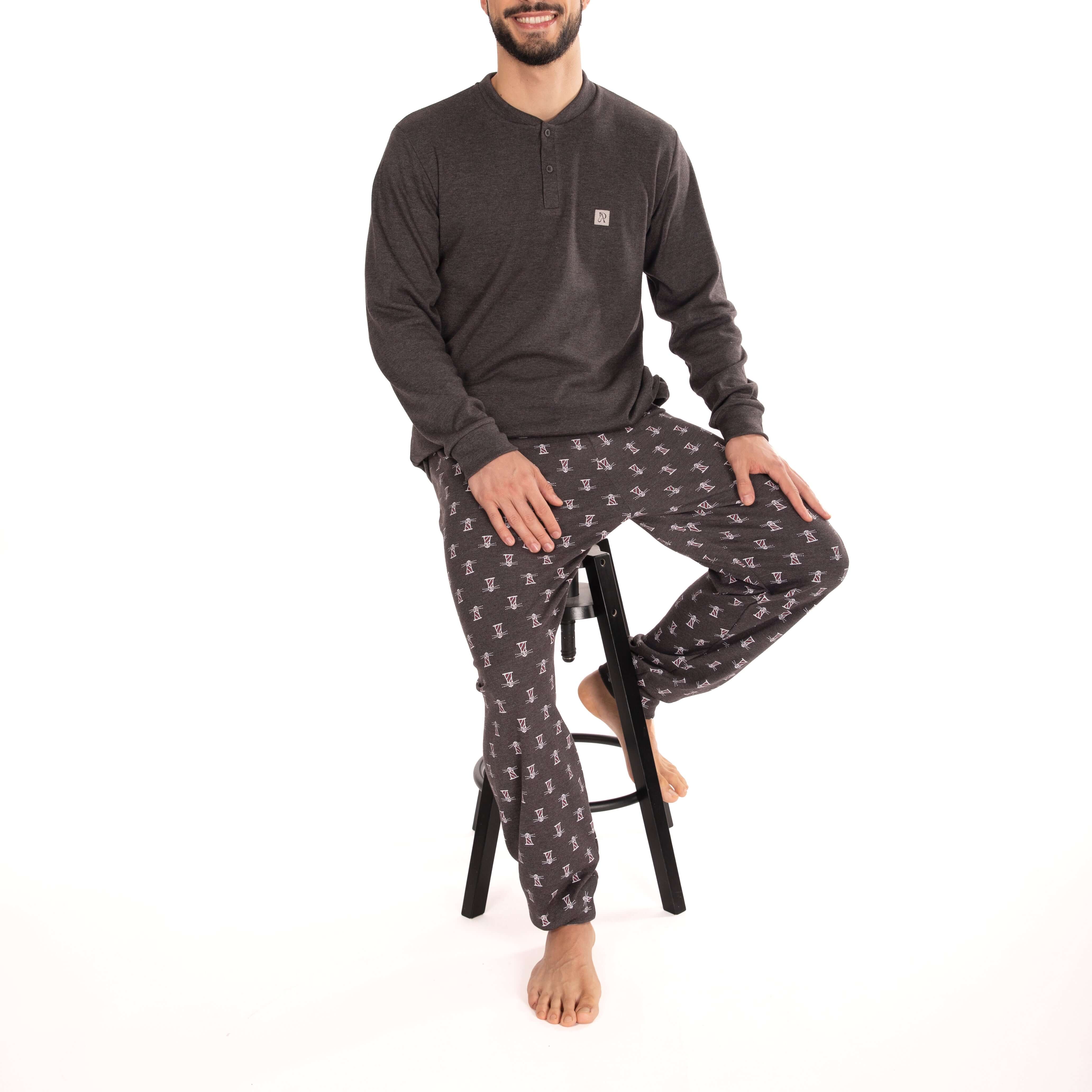 Pijama hombre Rachas & Abreu 25456 Gris oscuro