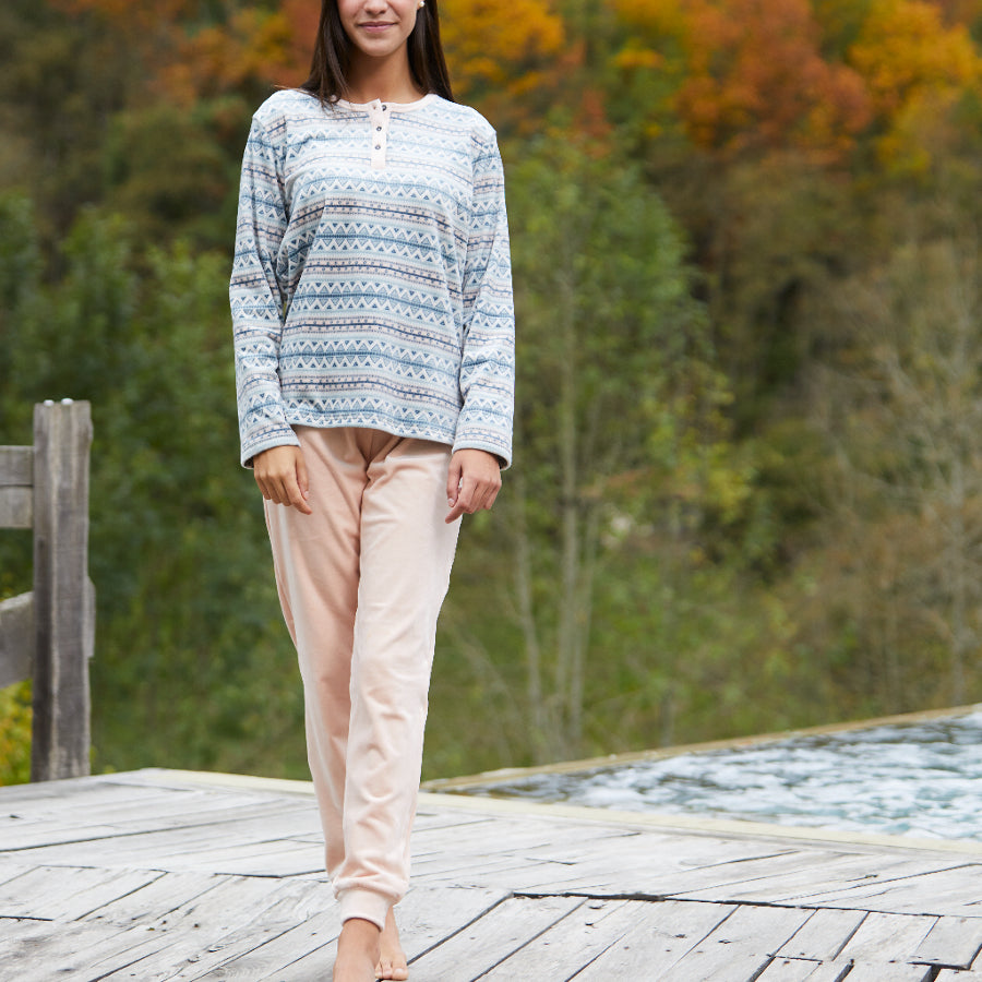 Pijamas mujer CUE 33143 Crema ⭐⭐⭐✩✩