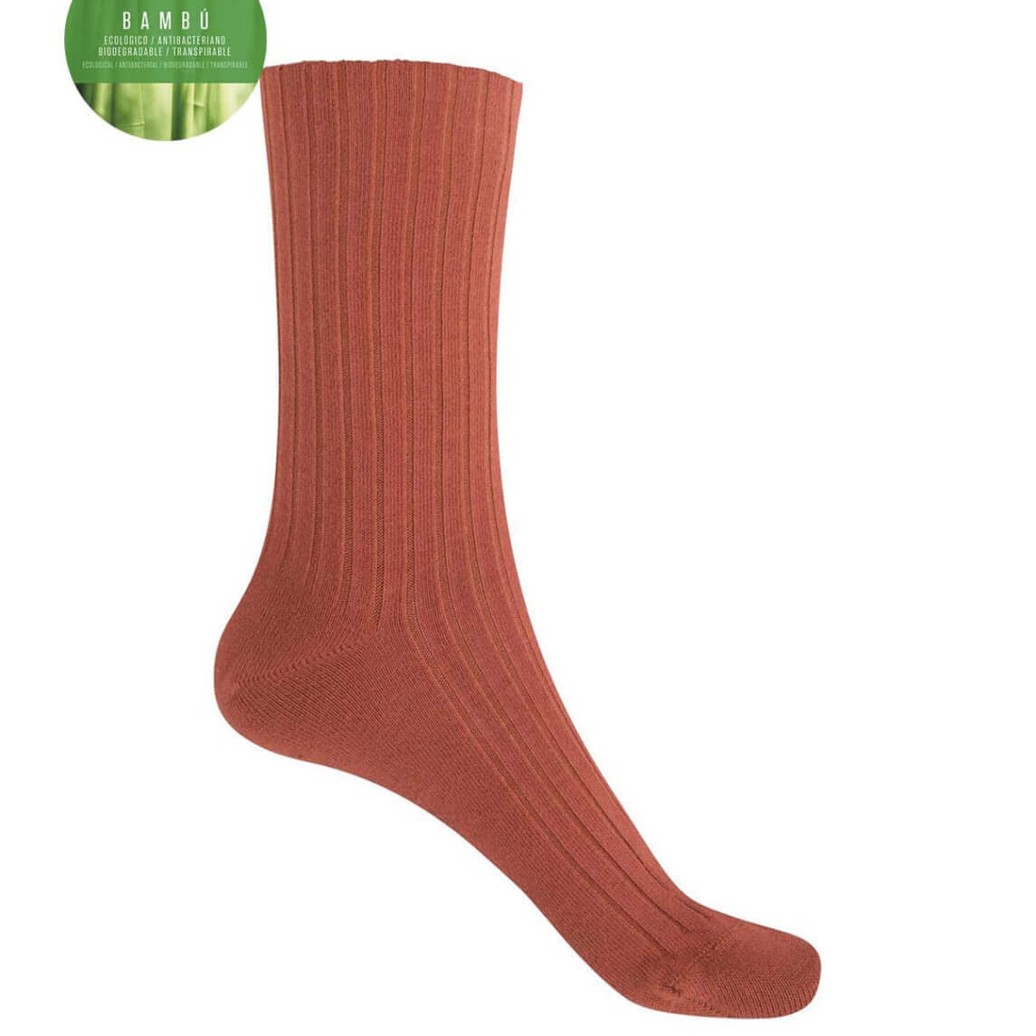 Calcetines unisex Bambú Punto Blanco 1552210 Única Teja 459