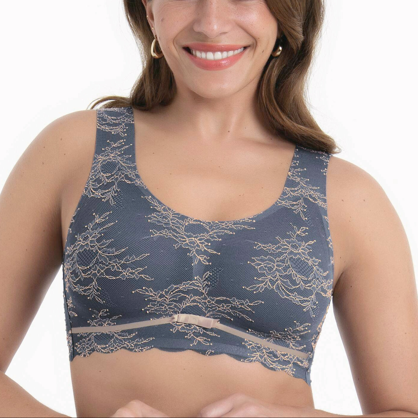 Sujetador Anita sin aros 5400 Essential Lace Grey rose