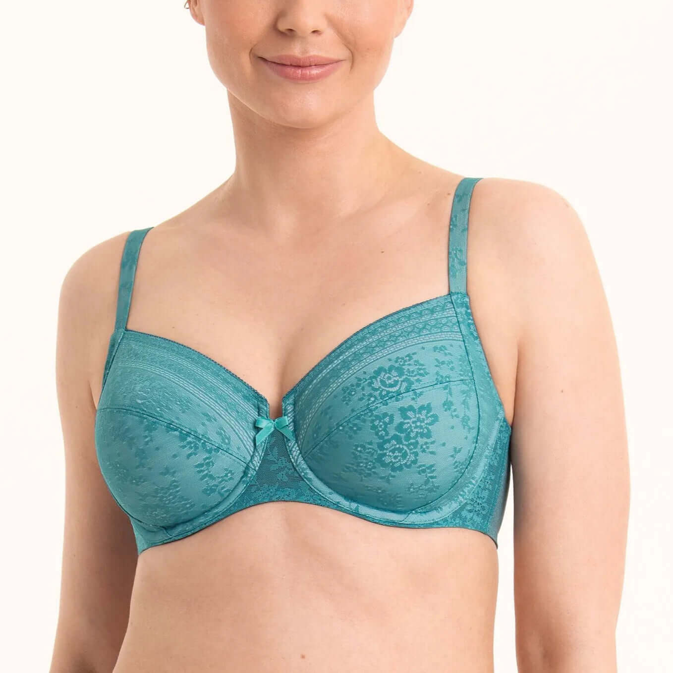 Sujetador Rosa Faia con aros 5653 Fleur copas grandes Light smaragd