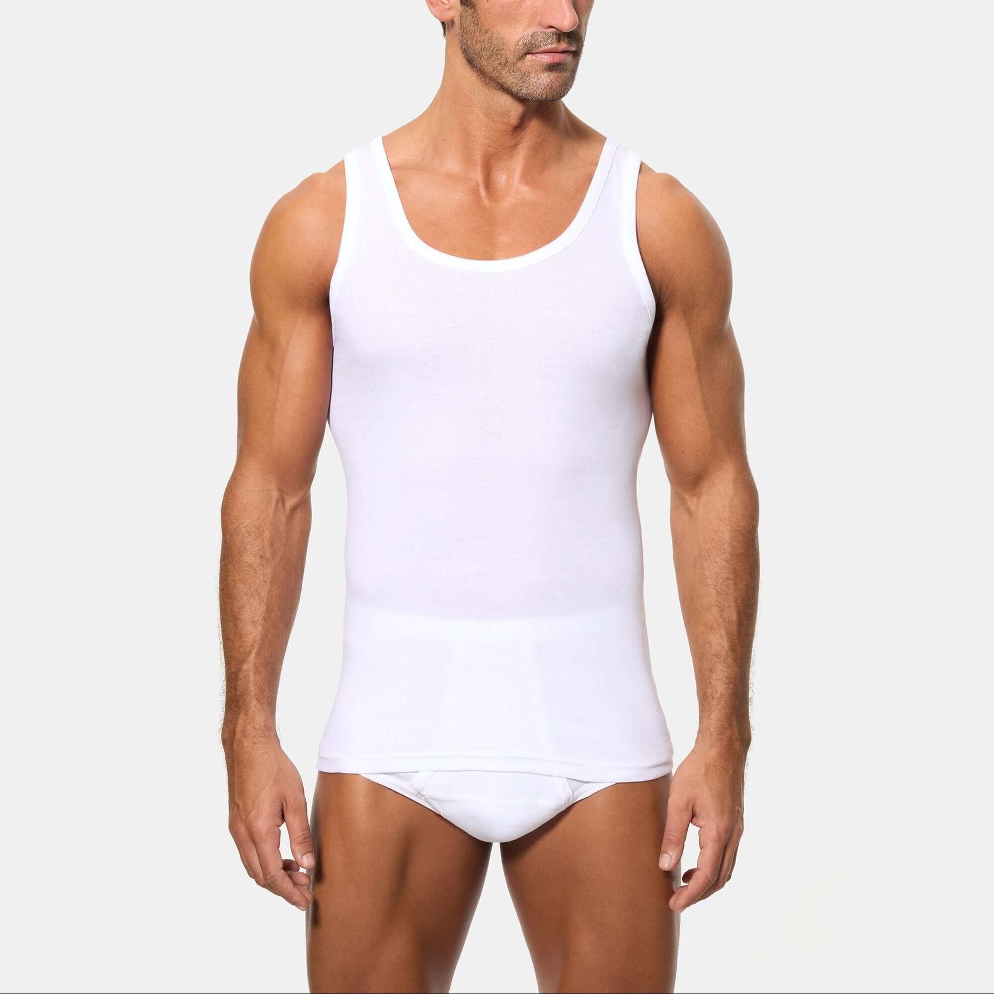 Camiseta interior de tirantes de hombre Abanderado 0300 Blanco