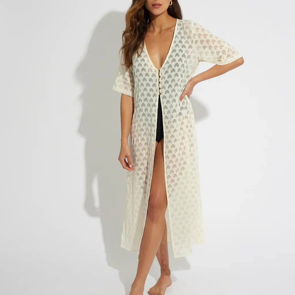 Vestido Kimono Selmark BK095 L Marfil