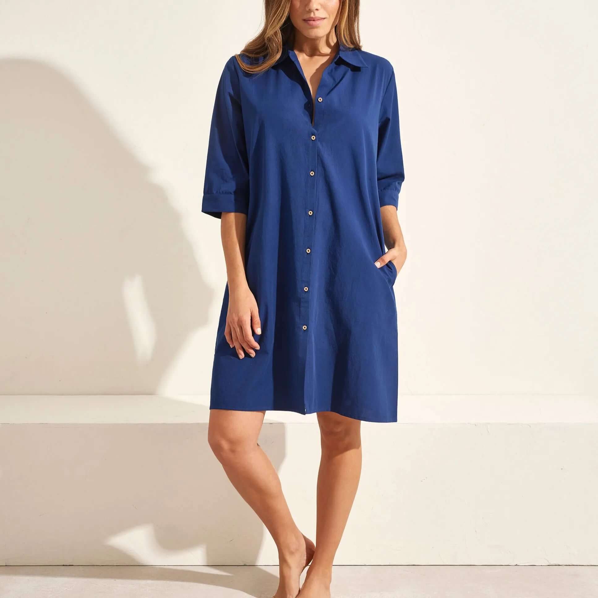 Vestido camisero Selmark BM033 Marino