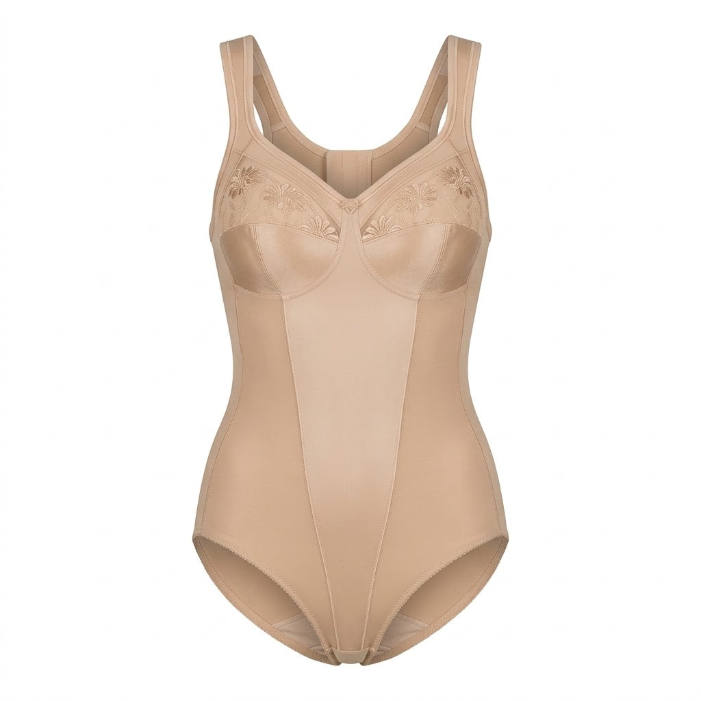 Body de Alivio Safina Anita 3448 en color nude, diseñado para soporte y sensualidad. Elegante y cómodo.