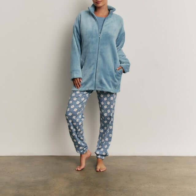 Pijama mujer Promise N21853 (3 piezas) Azul