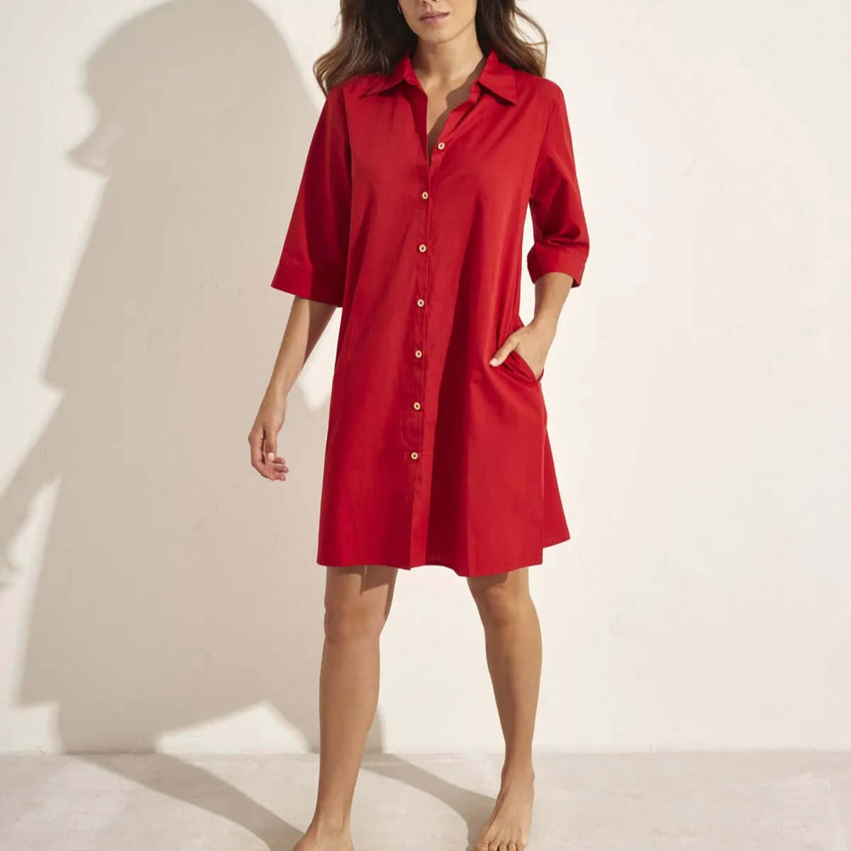 Vestido camisero Selmark BM033 Rojo