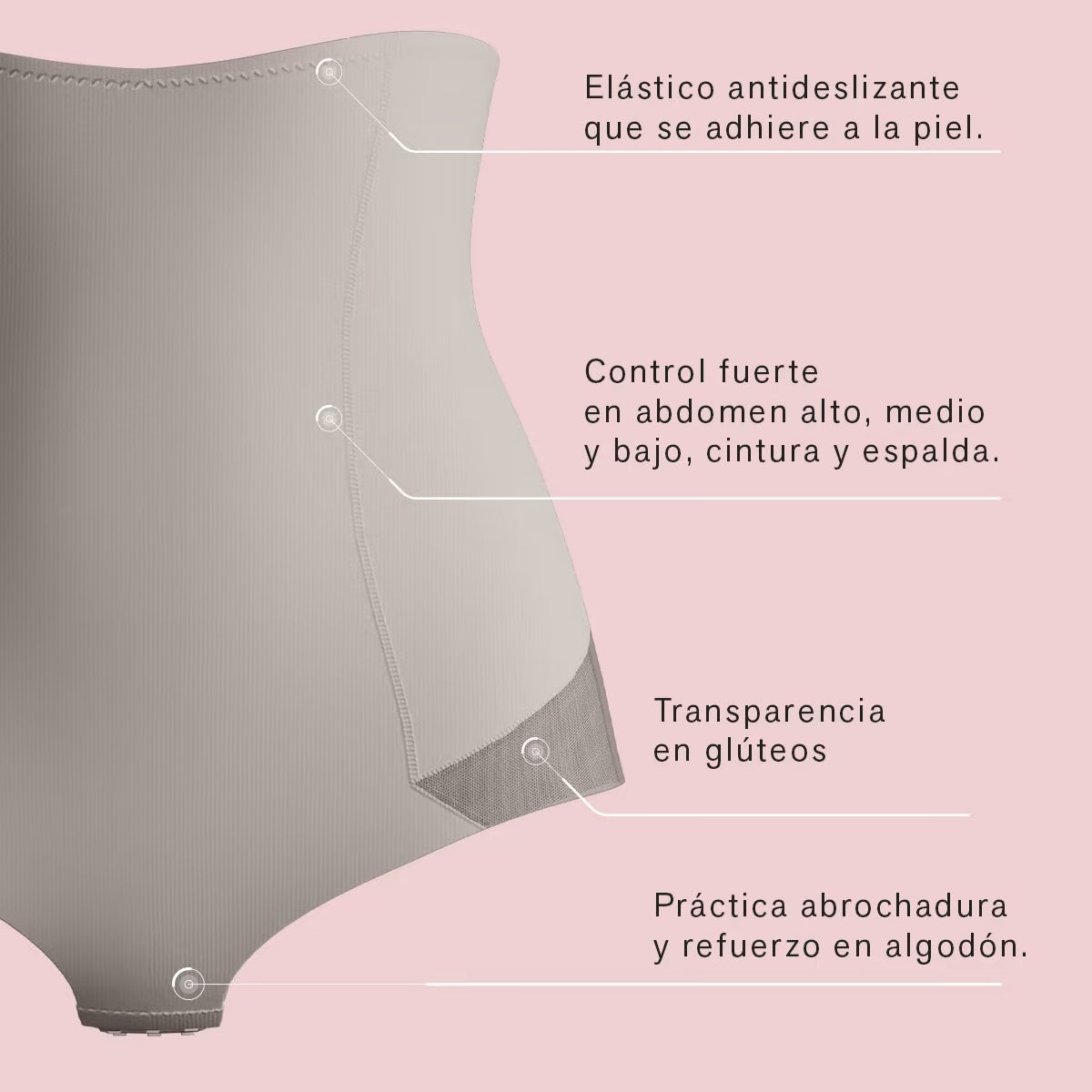 Braguita faja Leonisa de tiro alto con control en abdomen y espalda 12981 -  Monadona