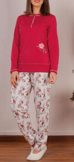Pijamas mujer Rachas & Abreu 21355 Rojo ⭐⭐⭐✩✩