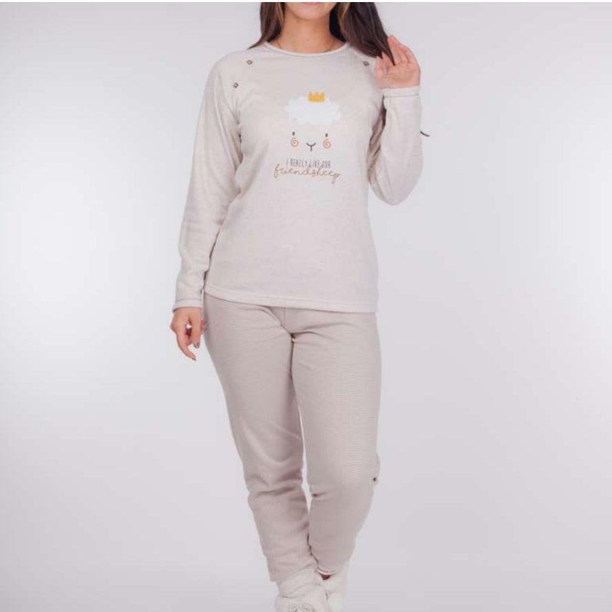 Pijamas mujer Rachas & Abreu 22354 Beige ⭐⭐⭐✩✩