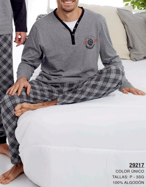 Pijamas hombre CUE 29217 2XL Gris ⭐⭐⭐✩✩