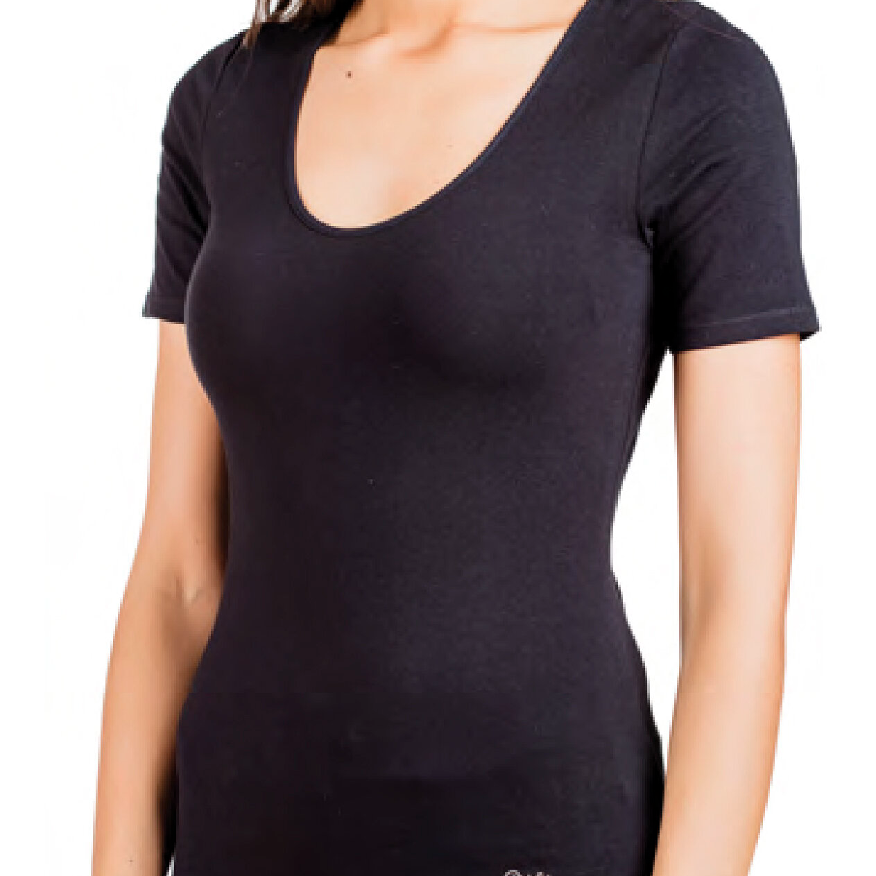 Camiseta mujer manga corta CUE 141 Negro