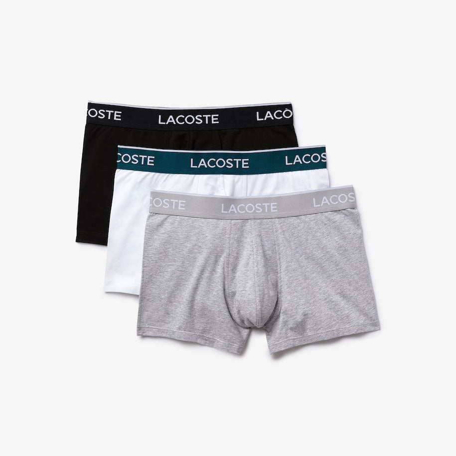 Calzoncillos boxer Lacoste 5H3389 pack 3 unidades Pack negro blanco y gris