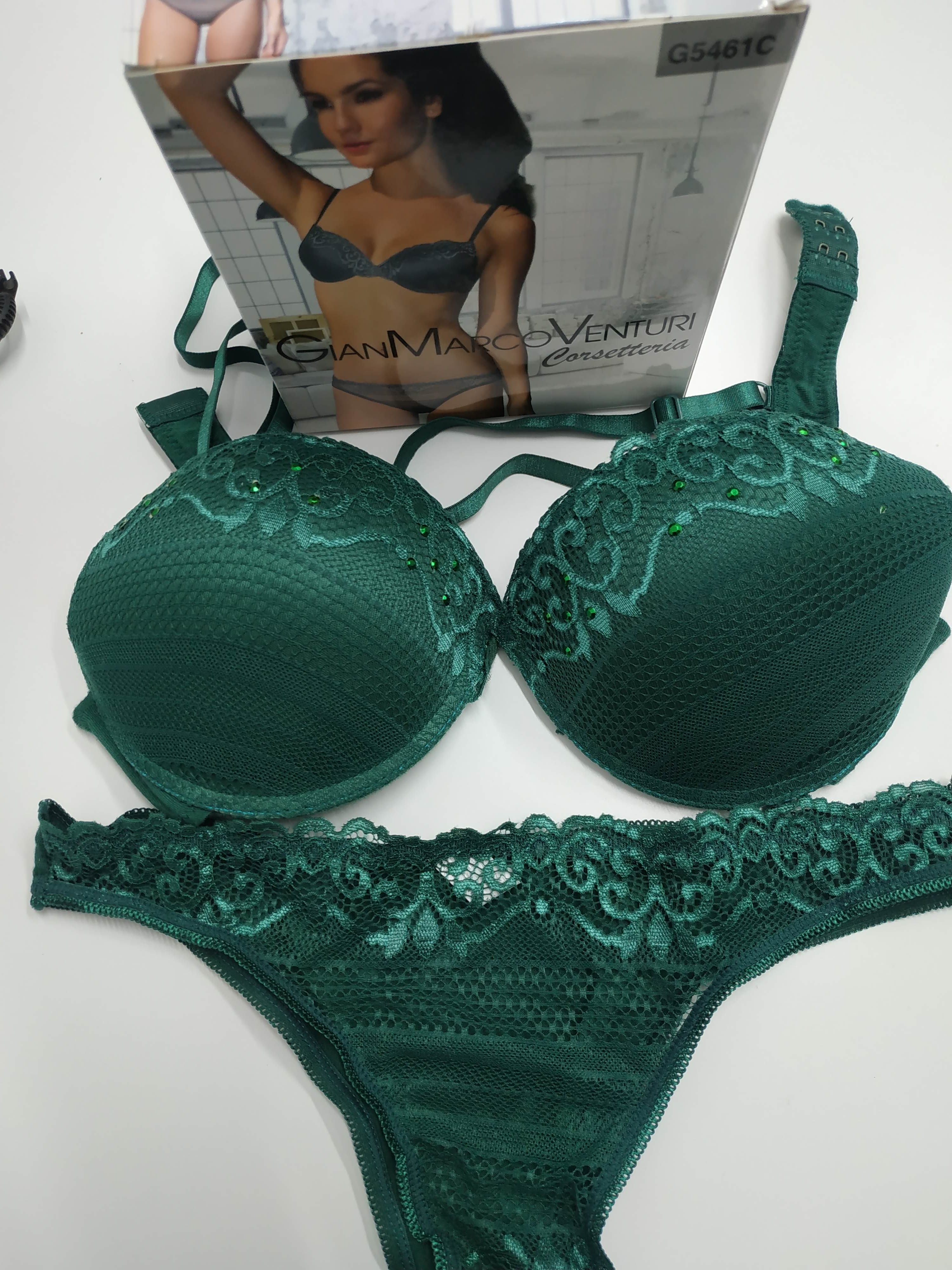 Conjunto sujetador Push up y braga bikini Gianmarco Venturi 5461 Verde