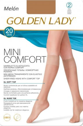 Mini calcetín de mujer de media Comfort 20 DEN 2 pares Golden Lady